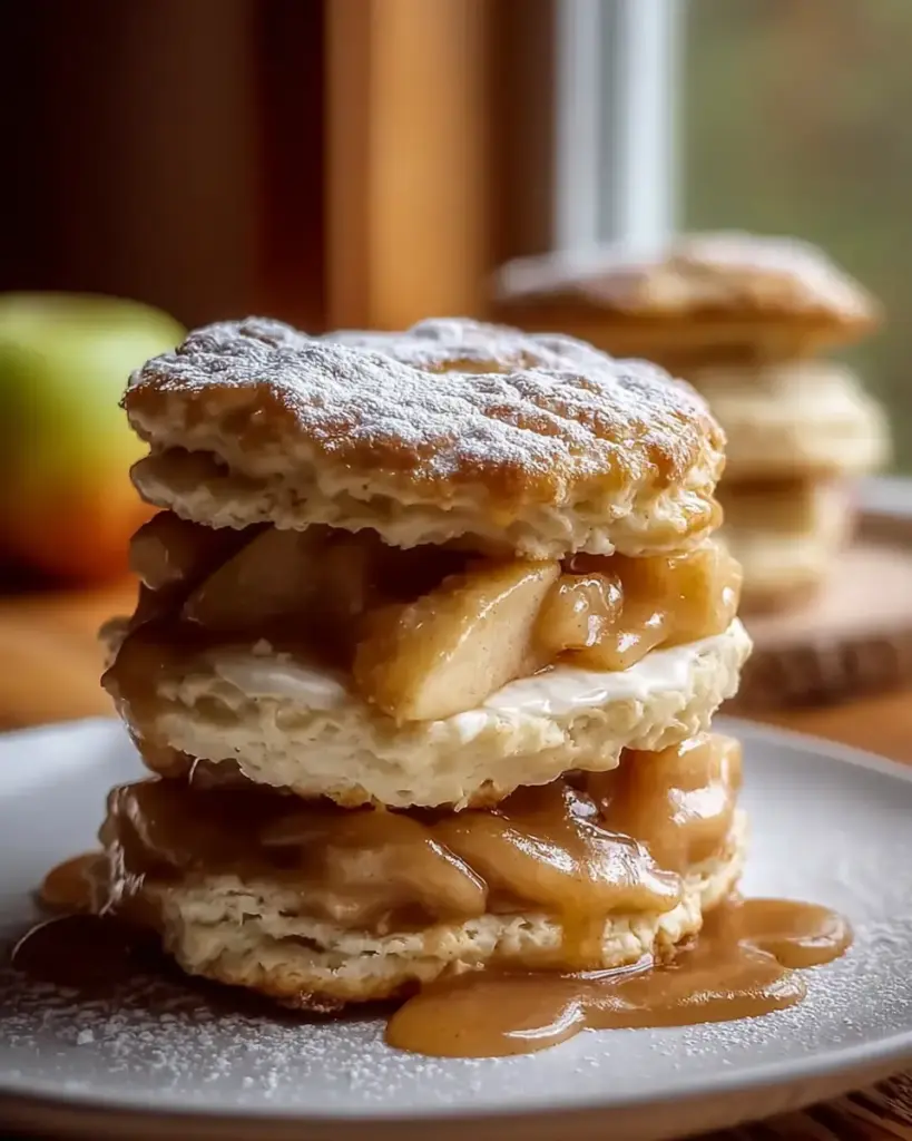 A delicious plate of Apple Pie Biscuit Sandwiches: