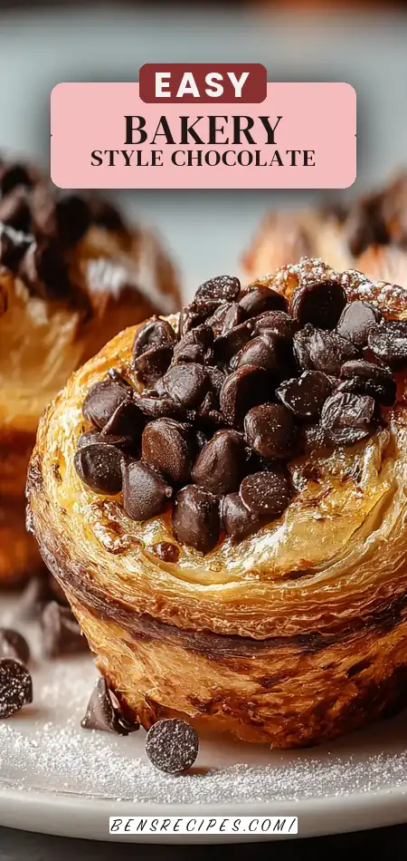 Pinterest pin (Design 2) for How to Make Bakery-Style Chocolate Chip Cruffins