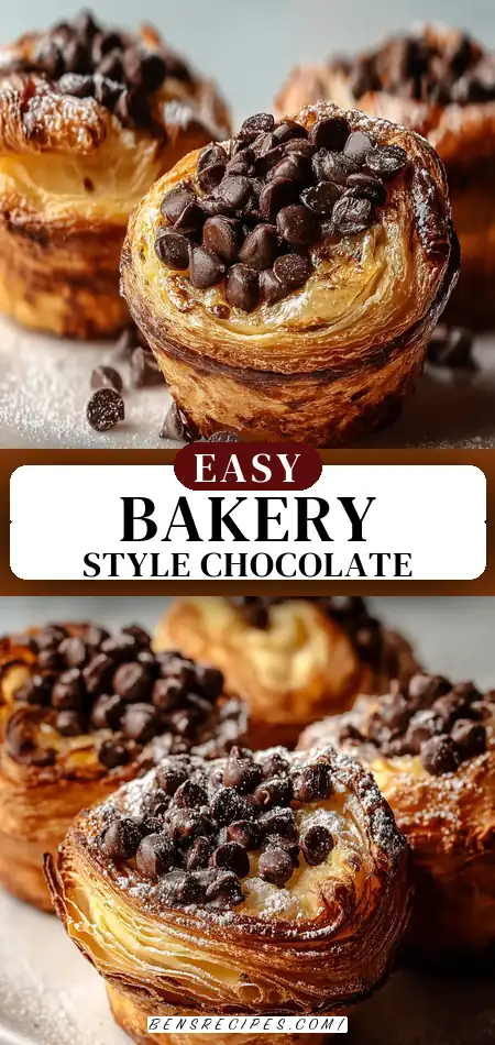 Pinterest pin (Design 3) for How to Make Bakery-Style Chocolate Chip Cruffins
