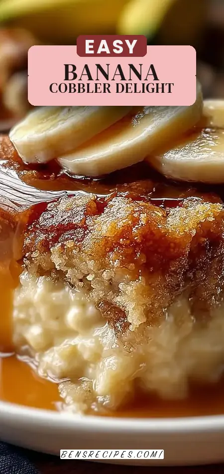 Pinterest pin (Design 2) for Southern Banana Cobbler: A Delicious & Easy Dessert Recipe