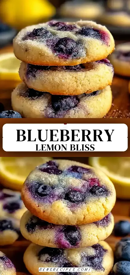 Pinterest pin (Design 3) for Lemon Blueberry Cheesecake Cookies for Sweet Spring Bliss