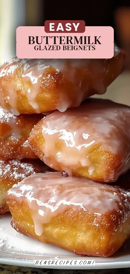 Pinterest pin (Design 2) for Glazed Buttermilk Beignets