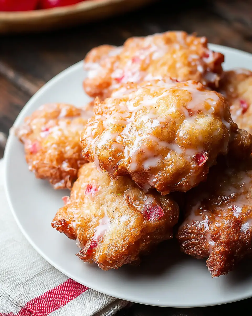 A delicious plate of Baked Rhubarb Fritters