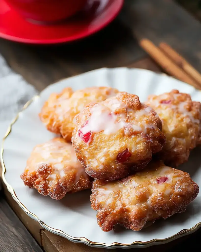 A delicious plate of Baked Rhubarb Fritters