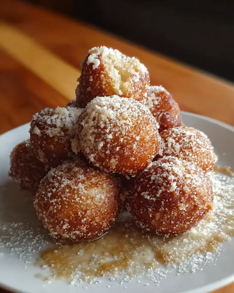 A delicious plate of Banana Donut Holes
