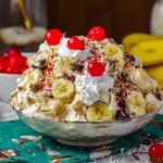 A delicious plate of Banana Split Fluff Recipe