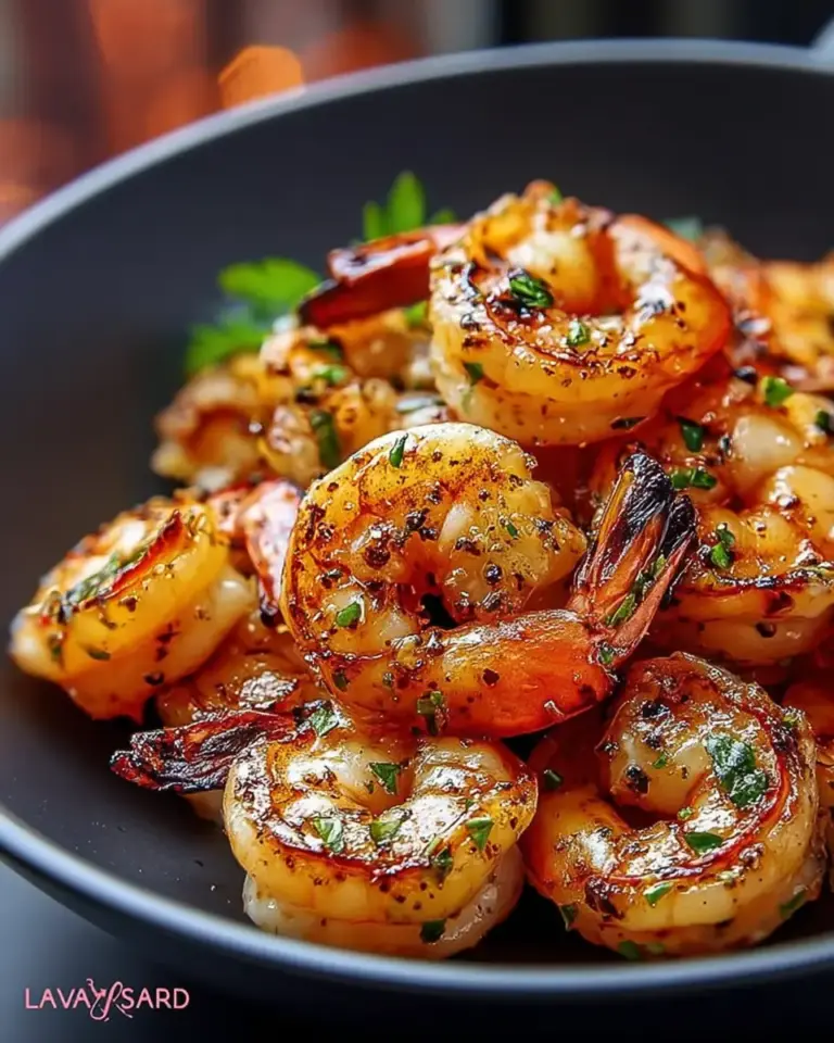 A delicious plate of Best Marinated Grilled Shrimp