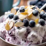 A delicious plate of Blueberry Almond Fluff Salad: Easy and Delicious Recipe