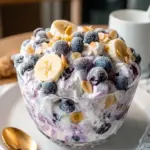 A delicious plate of Blueberry Fluff Salad