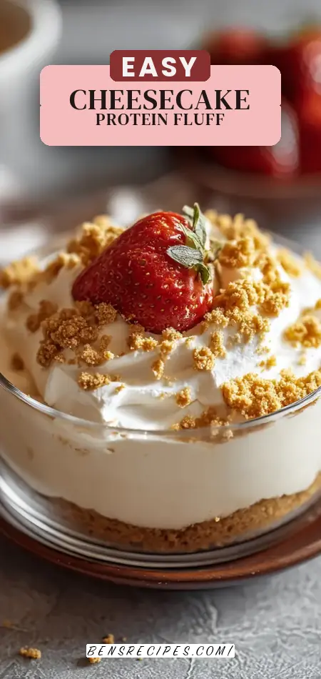 Pinterest pin (Design 2) for Amazing 2 Minute High Protein Cheesecake Fluff