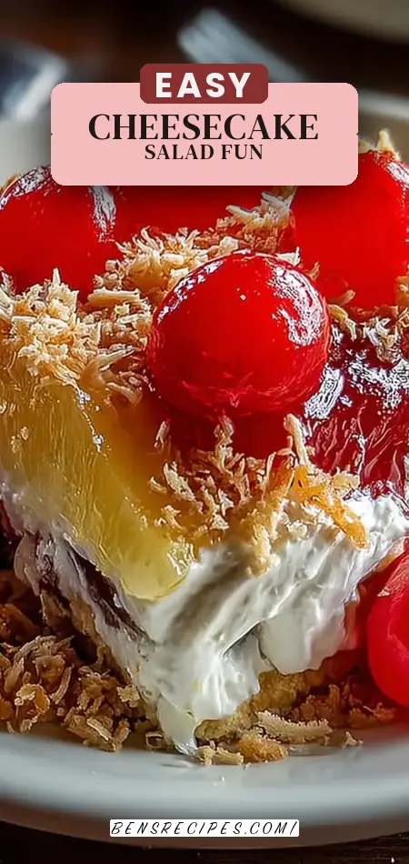 Pinterest pin (Design 2) for Hawaiian Cheesecake Salad