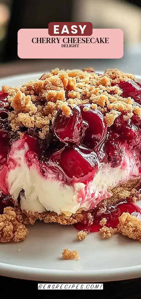 Pinterest pin (Design 2) for Cherry Cheesecake Dump Cake