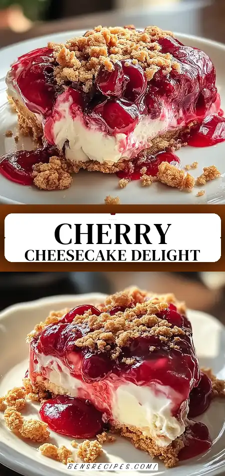 Pinterest pin (Design 3) for Cherry Cheesecake Dump Cake