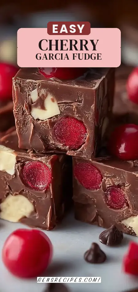 Pinterest pin (Design 2) for Irresistible Cherry Garcia Fudge