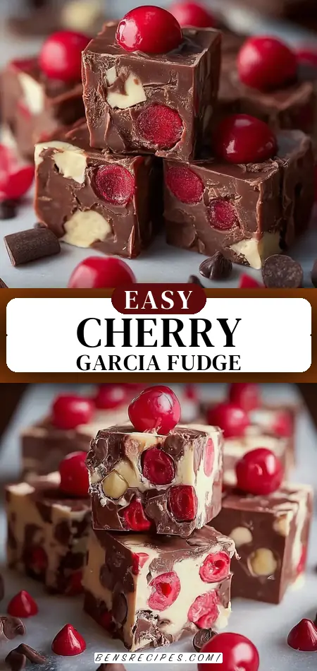 Pinterest pin (Design 3) for Irresistible Cherry Garcia Fudge
