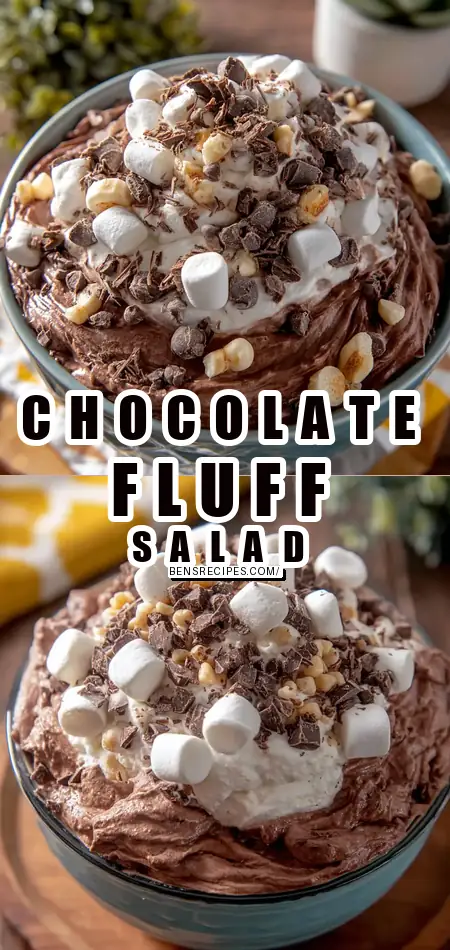 Pinterest pin (Design 1) for Chocolate Fluff Salad