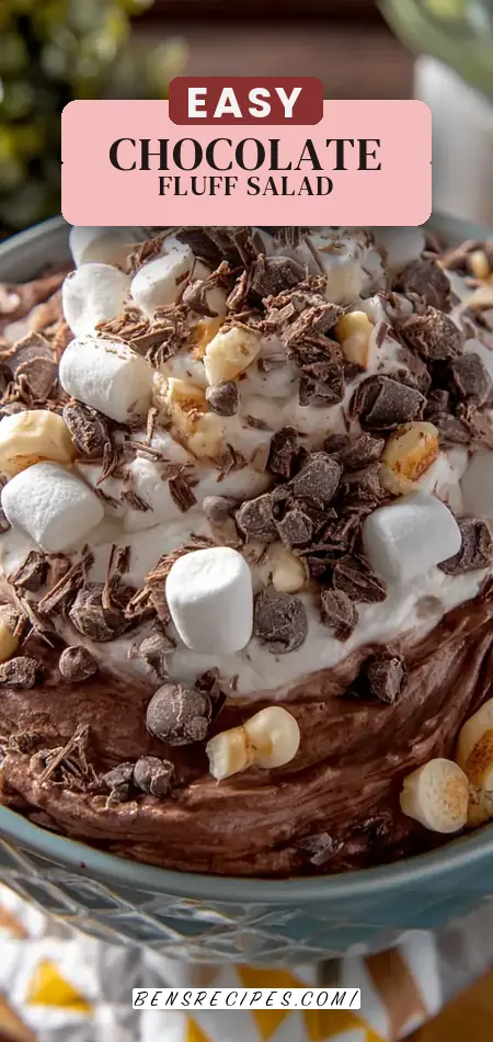 Pinterest pin (Design 2) for Chocolate Fluff Salad