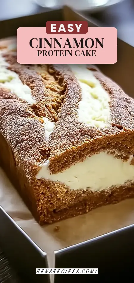 Pinterest pin (Design 2) for Cinnamon Swirl Protein Cake for a Guilt-Free Breakfast Delight