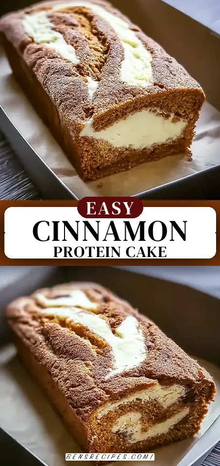Pinterest pin (Design 3) for Cinnamon Swirl Protein Cake for a Guilt-Free Breakfast Delight