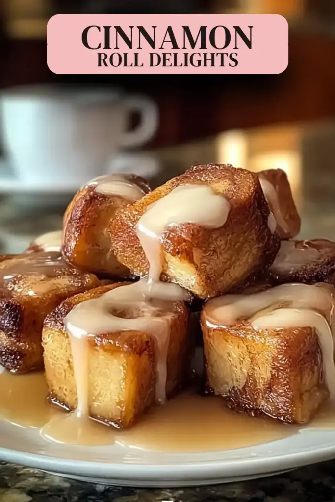 Pinterest pin (Design 2) for Irresistible Cinnamon Roll French Toast Bites: A Sweet Morning Treat