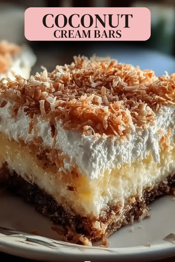 Pinterest pin (Design 2) for Coconut Cream Dream Bars