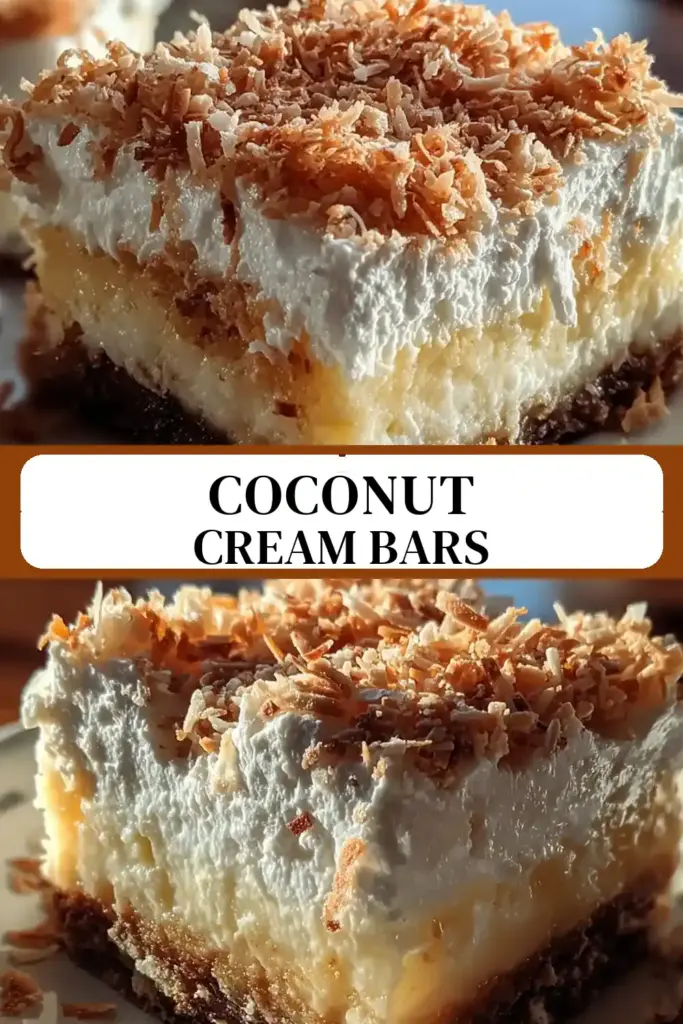 Pinterest pin (Design 3) for Coconut Cream Dream Bars
