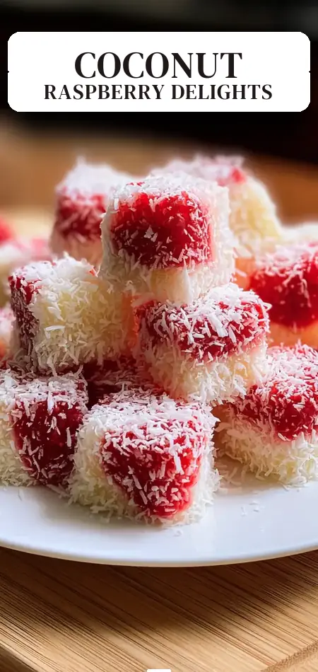 Pinterest pin (Design 2) for Raspberry Coconut Cake Bites