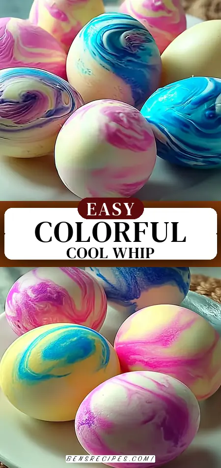 Pinterest pin (Design 3) for Colorful Cool Whip Easter Eggs for Family Fun and Flavor