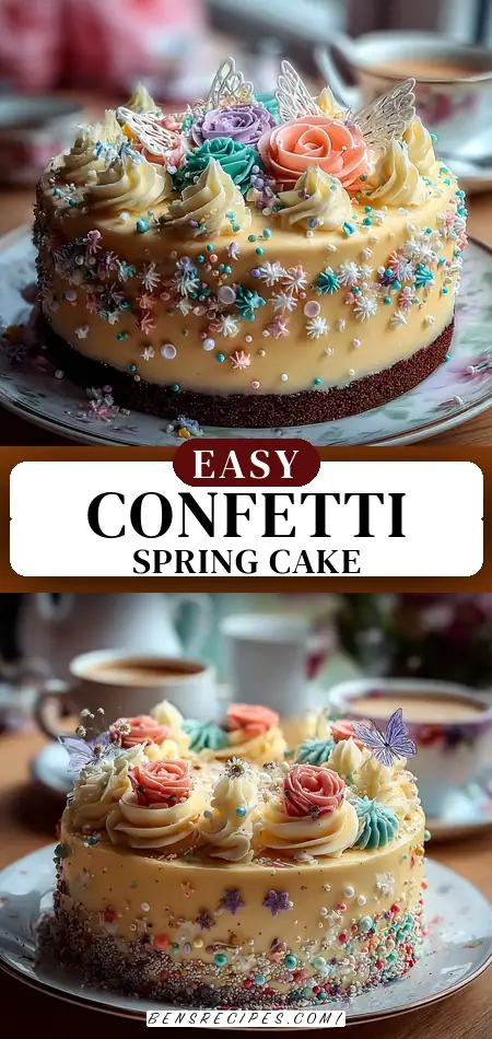 Pinterest pin (Design 3) for Confetti Spring Cake