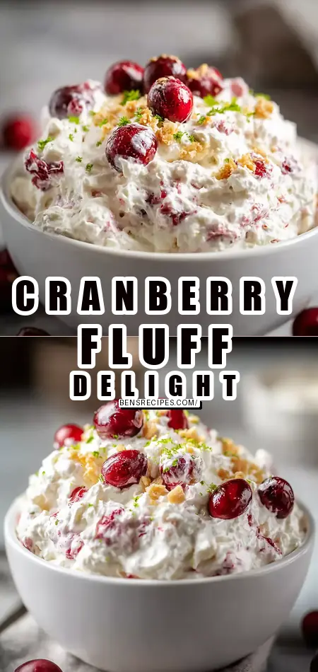 Pinterest pin (Design 1) for Old Fashioned Cranberry Fluff Salad