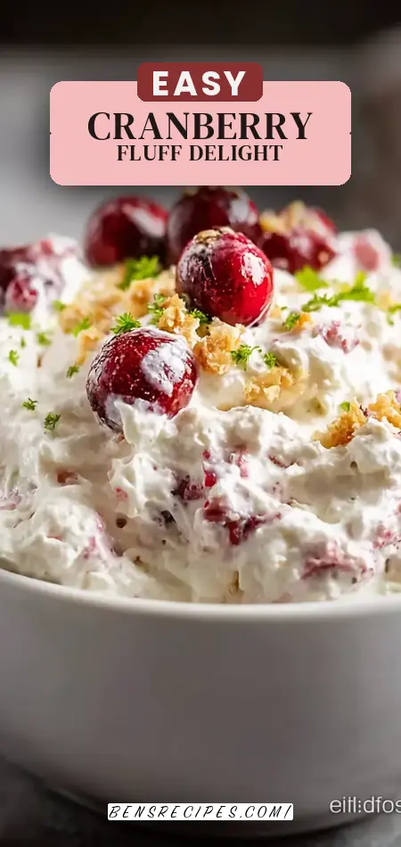 Pinterest pin (Design 2) for Old Fashioned Cranberry Fluff Salad