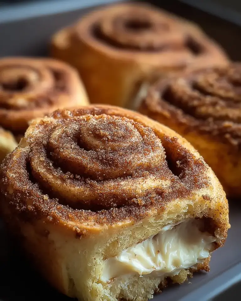 A delicious plate of CREAM CHEESE CINNAMON SUGAR ROLLS