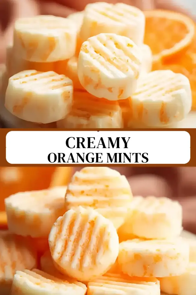 Pinterest pin (Design 3) for Sweet Orange Cream Cheese Mints - theamazingfood
