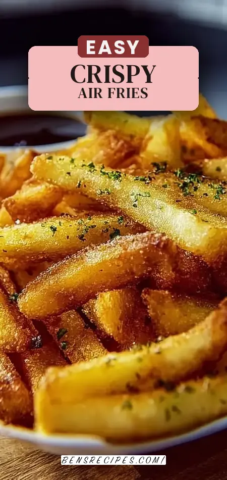 Pinterest pin (Design 2) for Crispy Homemade Air Fryer French Fries
