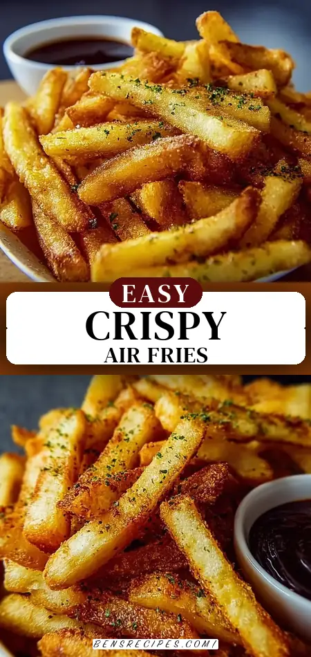 Pinterest pin (Design 3) for Crispy Homemade Air Fryer French Fries