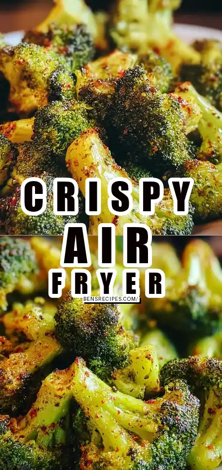 Pinterest pin (Design 1) for Crispy Air Fryer Broccoli