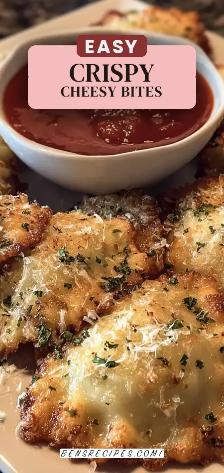 Pinterest pin (Design 2) for Crispy Ravioli Appetizer Delivers 5 Ultimate Cheesy Bites.