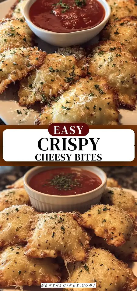Pinterest pin (Design 3) for Crispy Ravioli Appetizer Delivers 5 Ultimate Cheesy Bites.