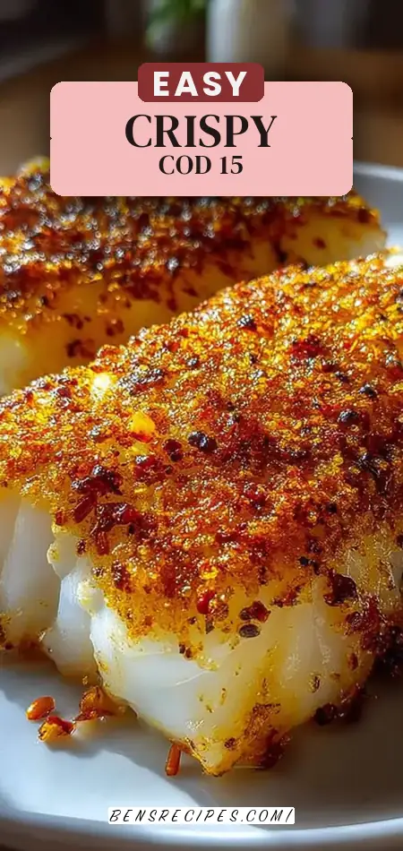 Pinterest pin (Design 2) for Crispy Air Fryer Cod Fillets Ready in 15 Minutes