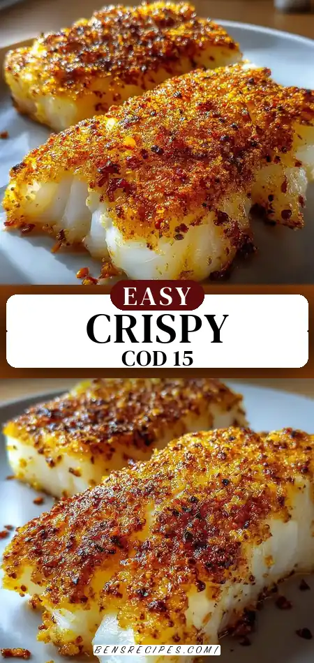 Pinterest pin (Design 3) for Crispy Air Fryer Cod Fillets Ready in 15 Minutes
