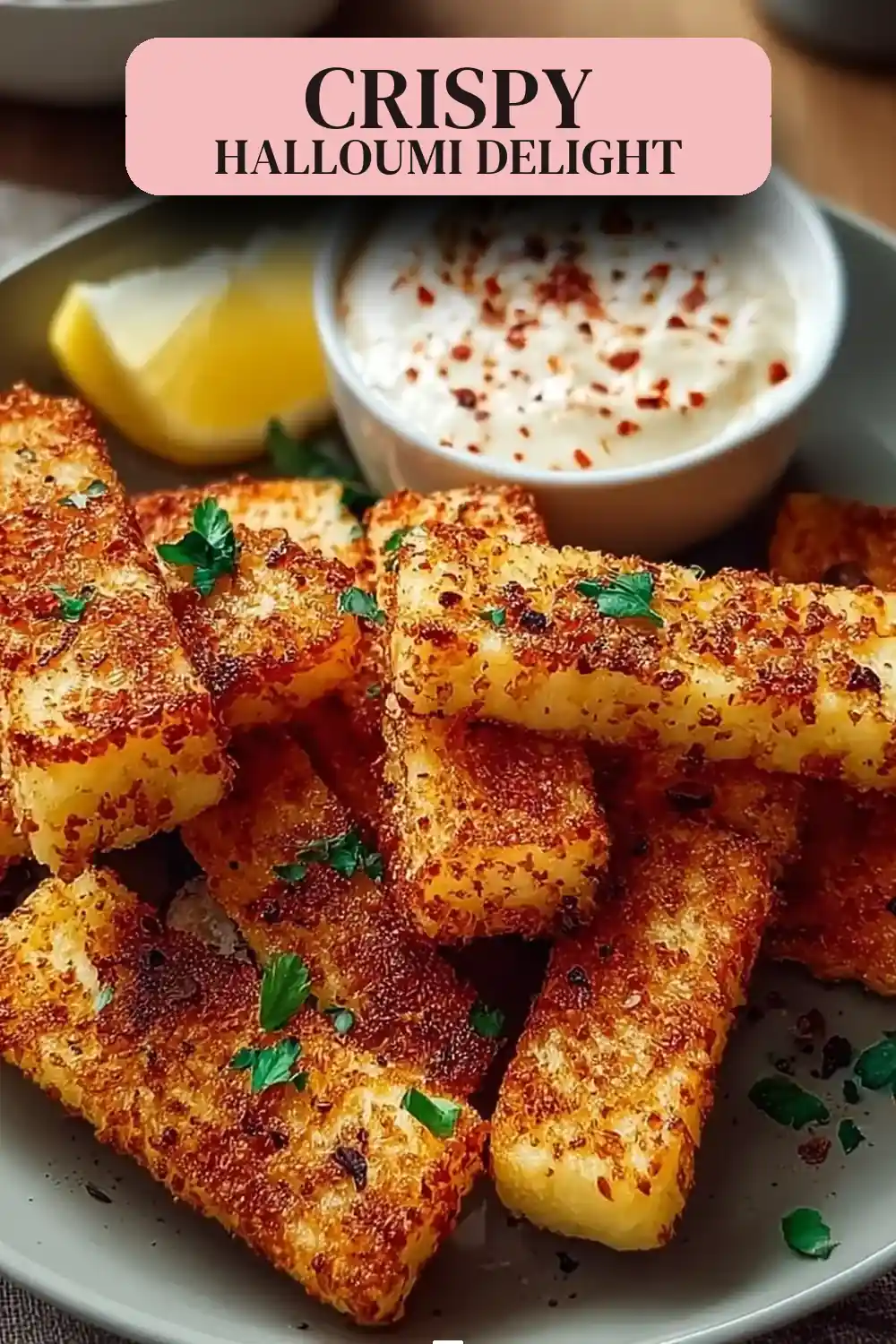 Air-Fried Halloumi Strips with Spicy Dip
