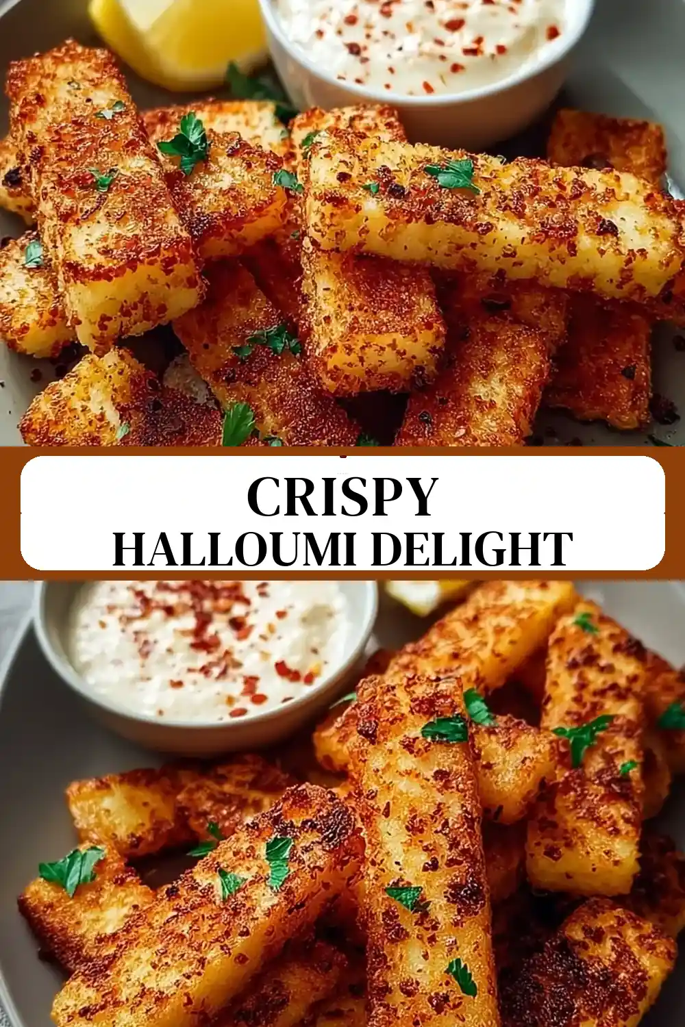 Air-Fried Halloumi Strips with Spicy Dip