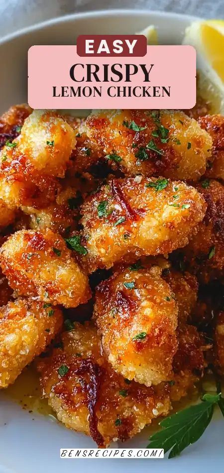 Pinterest pin (Design 2) for Air Fryer Lemon Chicken Bites