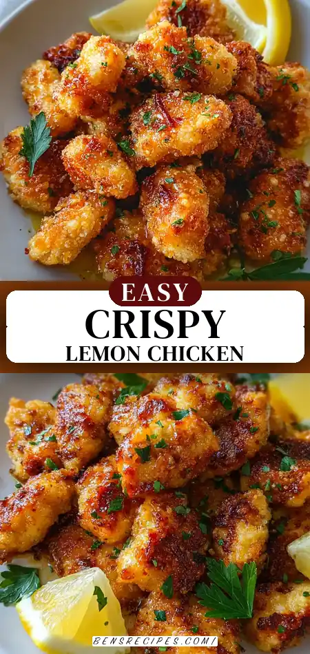 Pinterest pin (Design 3) for Air Fryer Lemon Chicken Bites
