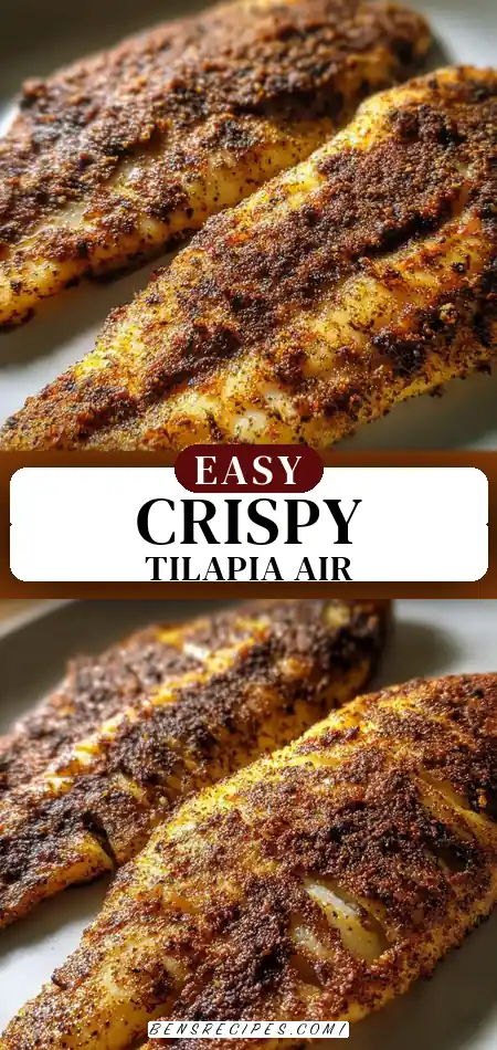 Pinterest pin (Design 3) for 15-Minute Air Fryer Tilapia: Crispy, Quick & Irresistible