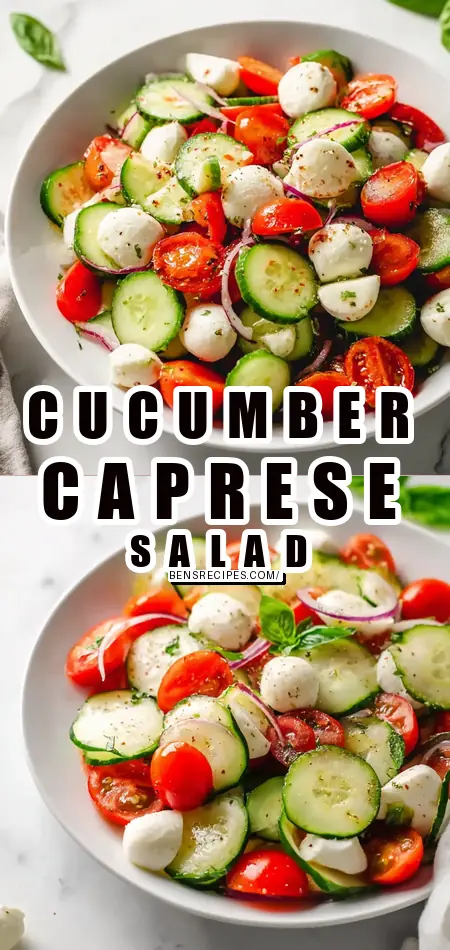 Fresh Cucumber Caprese Salad