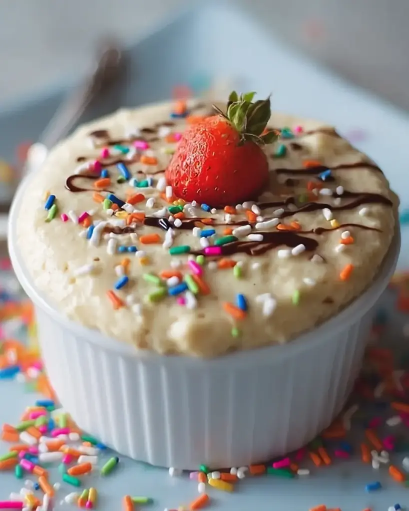 A delicious plate of Cake Batter Protein Pudding