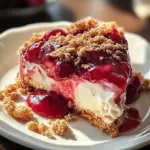A delicious plate of Cherry Cheesecake Dump Cake