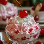 A delicious plate of Cherry Cheesecake Fluff