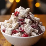 A delicious plate of Cherry Cheesecake Puppy Chow Recipe